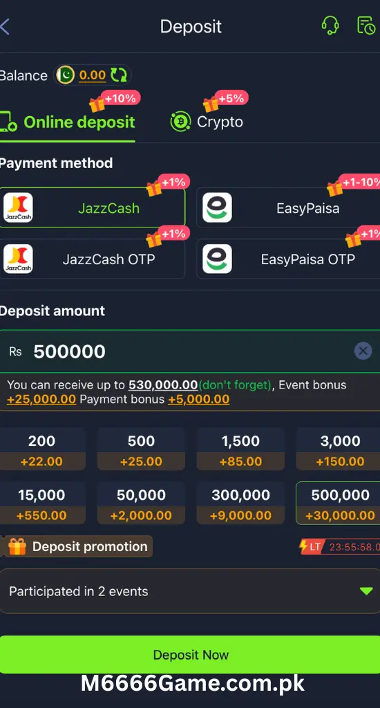 m666 deposit